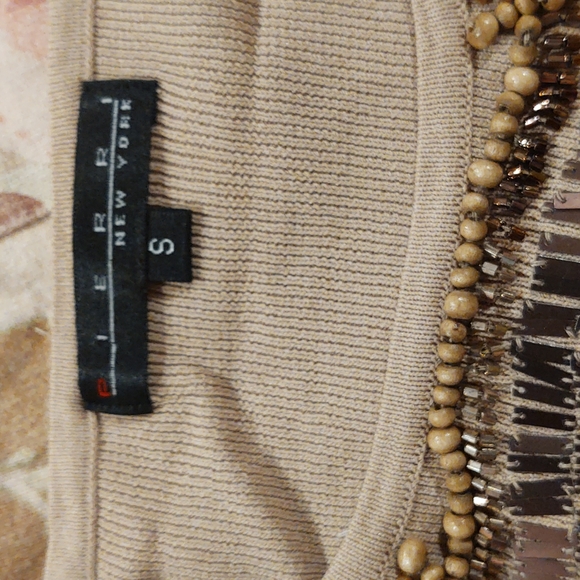 NWT Pierre New York Small knit long sleeve beaded top - Picture 3 of 5
